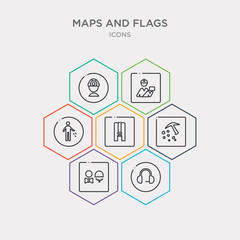simple set of ear protection, toilets, mining work zone, swings icons, contains such as icons no littering, inmigration check point, mine site and more. 64x64 pixel perfect. infographics vector