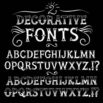 Vintage hand written vector fonts set