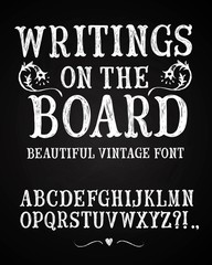 Vintage hand written vector font