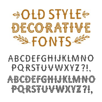 Vintage hand written vector fonts set