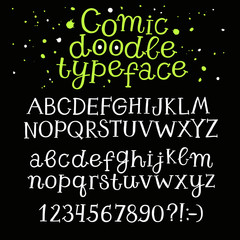 Hand drawn playful vector font