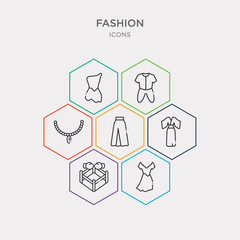 simple set of outfit, boxing ring, kimono, hakama icons, contains such as icons accessory, onesie, caveman and more. 64x64 pixel perfect. infographics vector