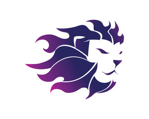 Charismatic Lion Head Logo In White Isolated Background