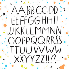 Hand drawn creative brush vector ABC letters set