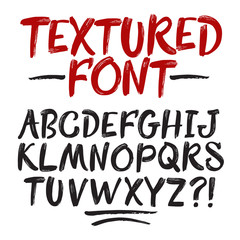 Hand drawn brush textured font