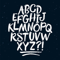 Brush hand drawn textured vector typeset