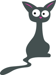 Cat sitting backview