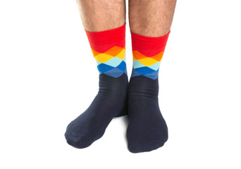 male legs in socks isolated