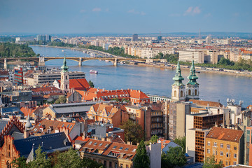 Fototapeta na wymiar Travel by Hungary. Beautiful view of Budapest city and Danube river.
