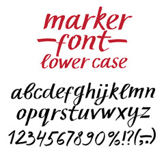 Marker hand drawn vector font