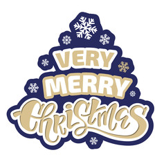Obraz premium Merry Christmas and Happy New Year - lettering label art banner poster