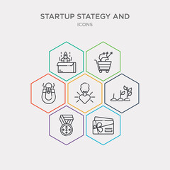 simple set of gift voucher, gold medal, grow, happiness icons, contains such as icons idea magnet, market trends, new product and more. 64x64 pixel perfect. infographics vector