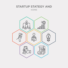 simple set of accept, budget, bulb, businessman and strategy icons, contains such as icons businessman professional, career ladder, ceo and more. 64x64 pixel perfect. infographics vector