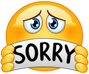 emoticon with sorry sign