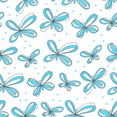 Butterfly seamless pattern. Vector illustration.