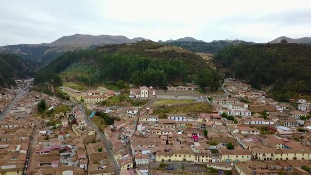 Aerial view of Cuzco Peru