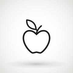 Apple fruit icon. Organic nutrition healthy food. Hand draw illustration. Apple Isolated on white background. - Vector.