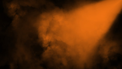 Abstract orange spotlight with smoke mist fog background. Texture background for graphic web design element.