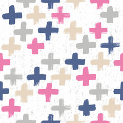 Naklejka premium Hand drawn cross seamless pattern. Surface decoration.Vector illustration. Cloth design, wallpaper, wrapping.