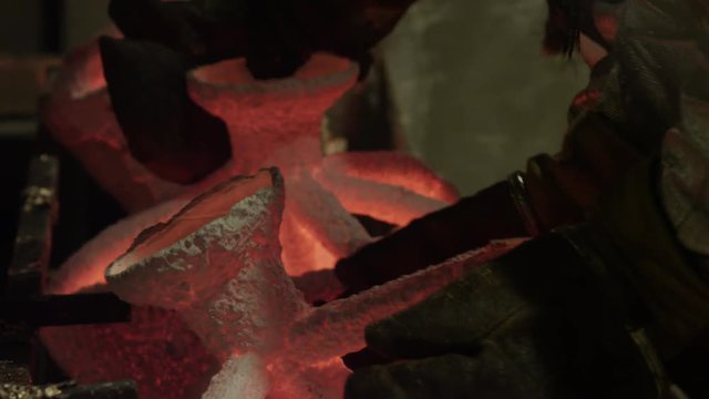 Bronze sculptures being prepared at foundry