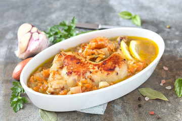 Gemüse-Hähnchen-Schenkel