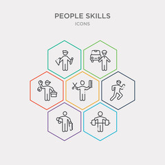 simple set of body building, carpenter, runner, barber icons, contains such as icons plumber, chauffer, de and more. 64x64 pixel perfect. infographics vector