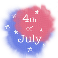 4th of July, Independence Day Banner, watercolor