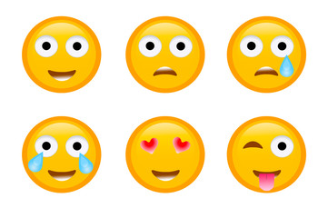 Emoji Set für das Soziale Netzwerk isoliert