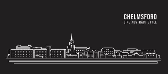 Cityscape Building Line art Vector Illustration design -  Chelmsford city