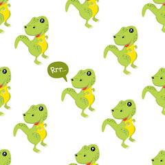 Cute kids dinosaurs pattern for girls and boys. Colorful dinosaurs on the abstract grunge background.. The dinosaurs pattern is made in neon colors. Urban pattern. backdrop for textile and fabric.