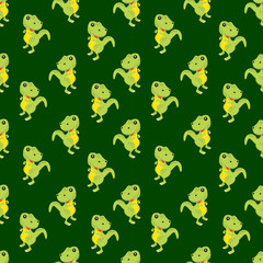 Obraz premium Cute kids dinosaurs pattern for girls and boys. Colorful dinosaurs on the abstract grunge background.. The dinosaurs pattern is made in neon colors. Urban pattern. backdrop for textile and fabric.