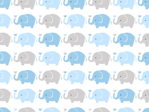 Seamless Elephant Animal Cartoon Wallpaper Background Pattern