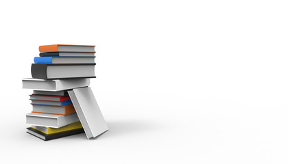 Books Isometric standing isolated on background and - 3D rendering