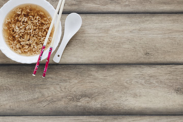 Flat lay asian food composition