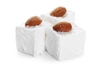 Tasty Turkish delight isolated on white