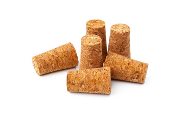 Wine corks isolated on white background