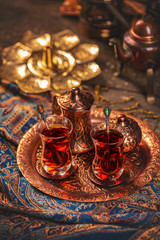 Fototapeta na wymiar Cup of turkish tea