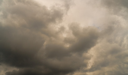 storm clouds float across the sky
