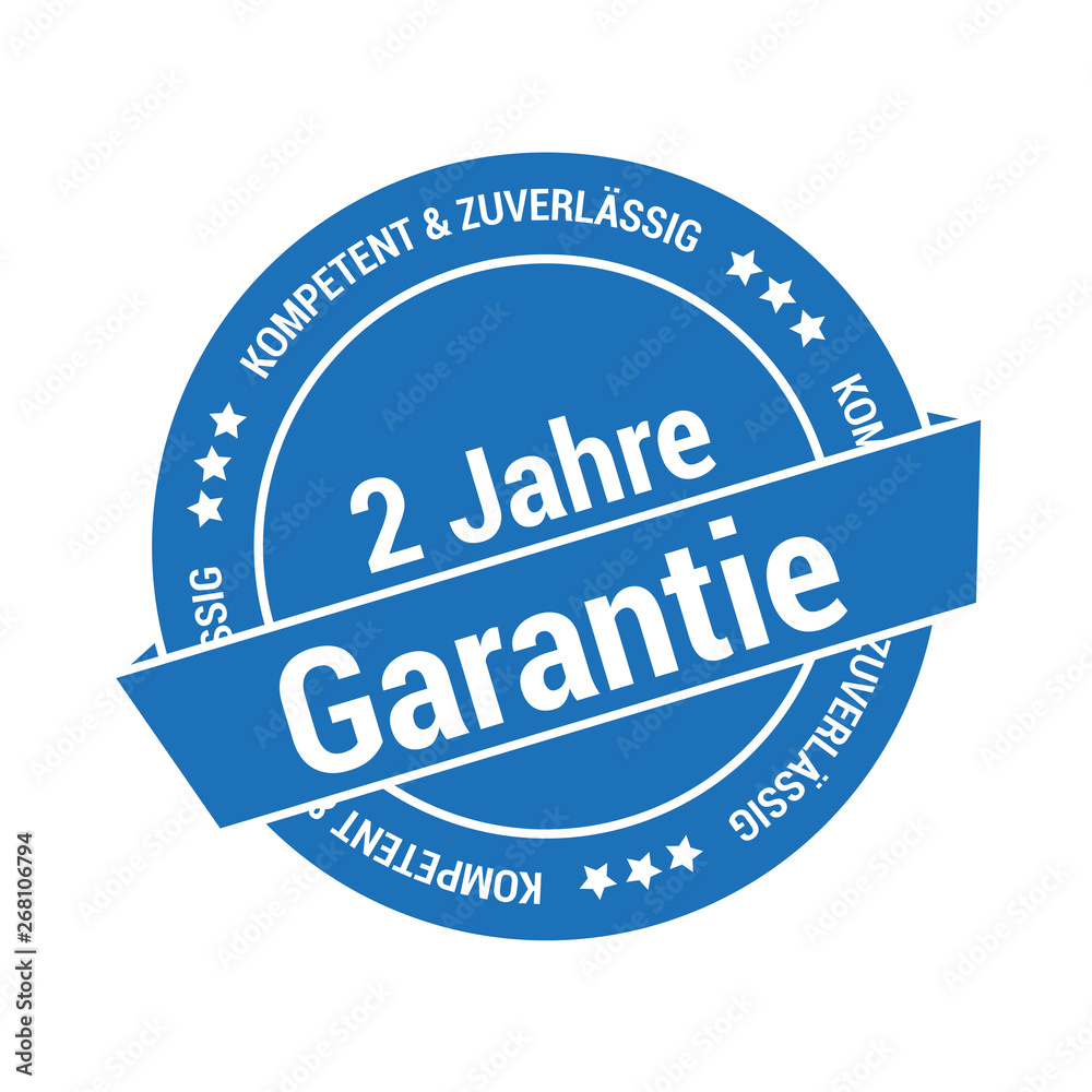 Poster button für 2 jahres garantie