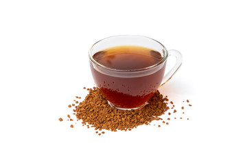 Cup of coffee isolated on white background.