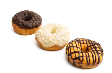 donuts in glaze isolated