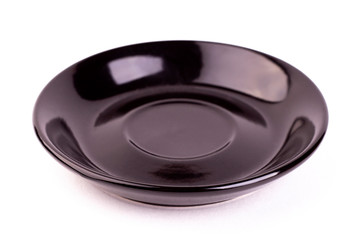 Black plate on white background