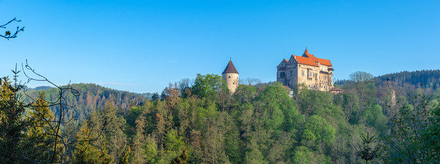 Pernstejn Castle is located in Moravia, Czech Republic, 25 km north-west of Brno.