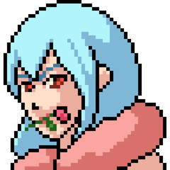 Fototapeta na wymiar vector pixel art anime girl