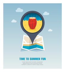 Drum pin map icon. Summer. Vacation
