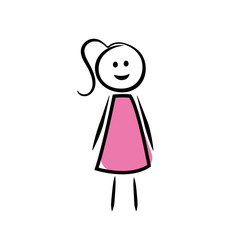 zufriedenes weibliches  Strichmännchen