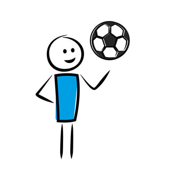 Strichm&auml;nnchen mit Fu&szlig;ball