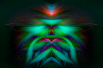Fantasy colorful abstract illustration on black background. Digital art.