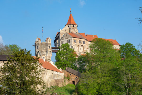 Pernstejn Castle is located in Moravia, Czech Republic, 25 km north-west of Brno.