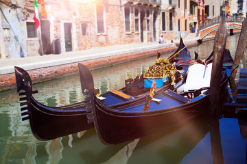Fototapeta na wymiar Gondolas of Venice